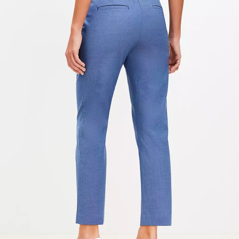 LOFT Riviera Slim Pants in Texture Blue size 6 - Picture 12 of 13